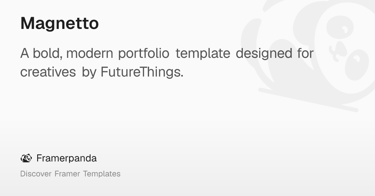 Magnetto – Framerpanda