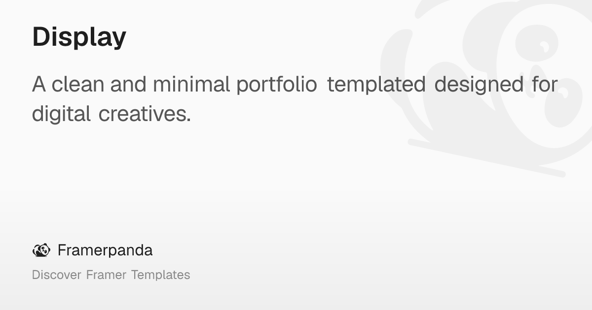 Display – Framerpanda