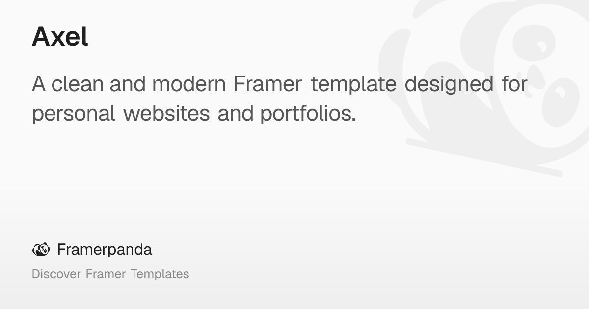 Axel – Framerpanda