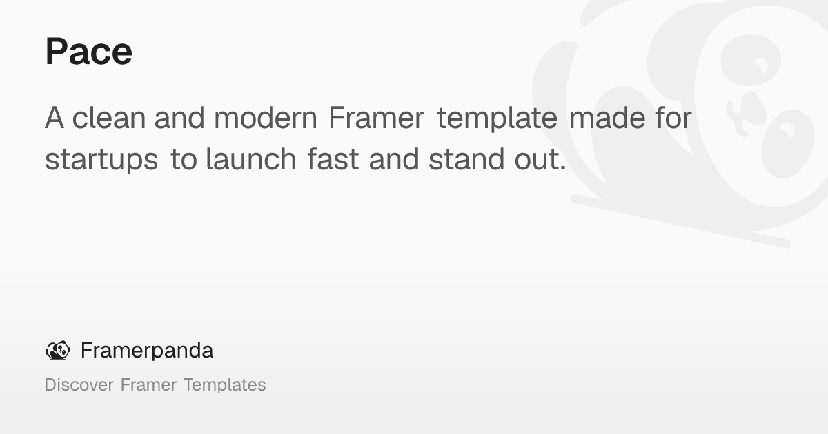 Pace – Framerpanda