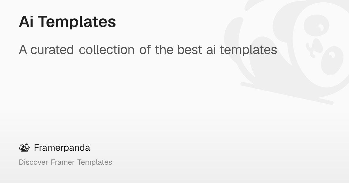 Ai Templates – Framerpanda