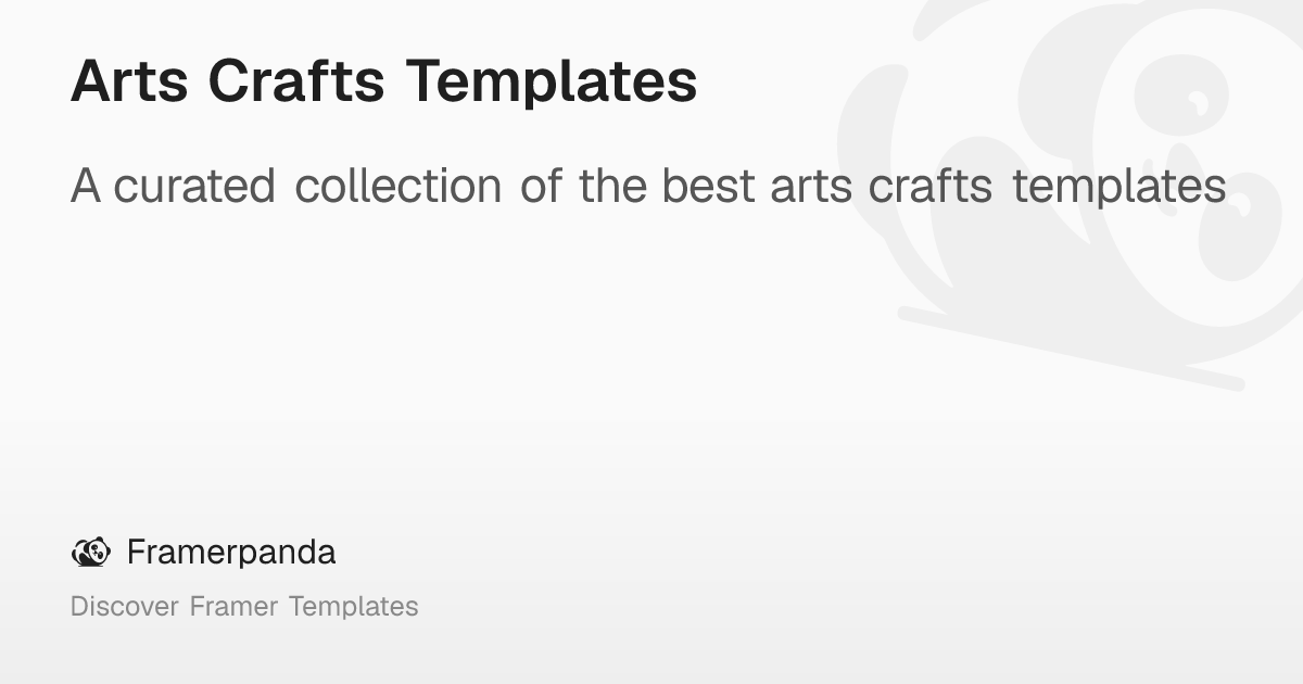 Arts Crafts Templates – Framerpanda