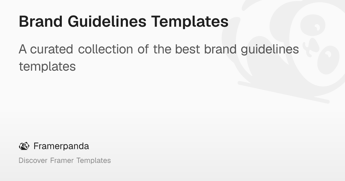 Brand Guidelines Templates – Framerpanda