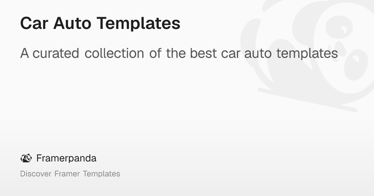 Car Auto Templates – Framerpanda