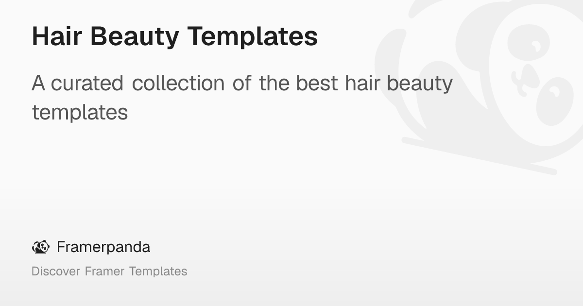 Hair Beauty Templates – Framerpanda