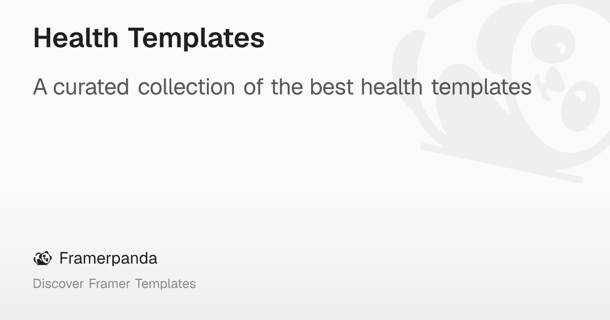 Health Templates – Framerpanda