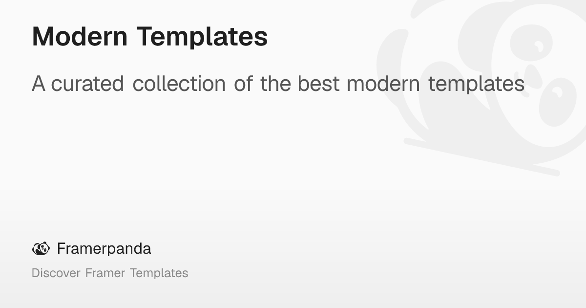 Modern Templates – Framerpanda