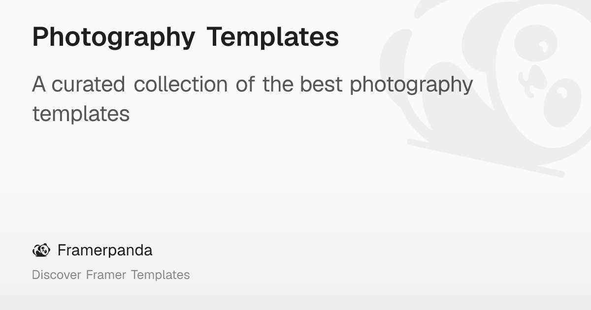 Photography Templates – Framerpanda
