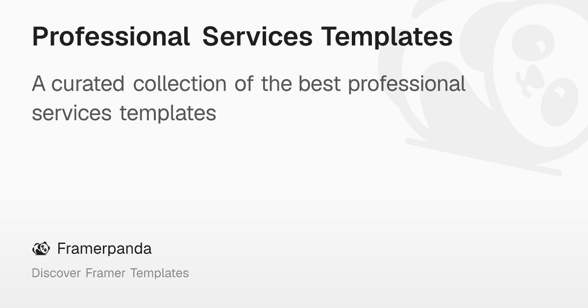 Professional Services Templates – Framerpanda