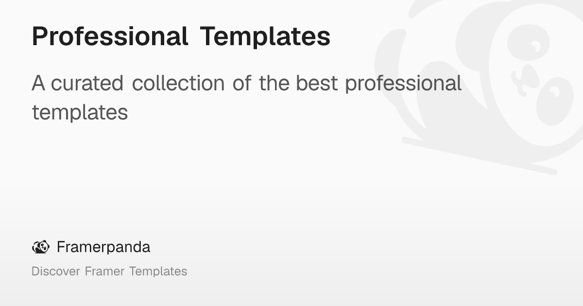 Professional Templates – Framerpanda