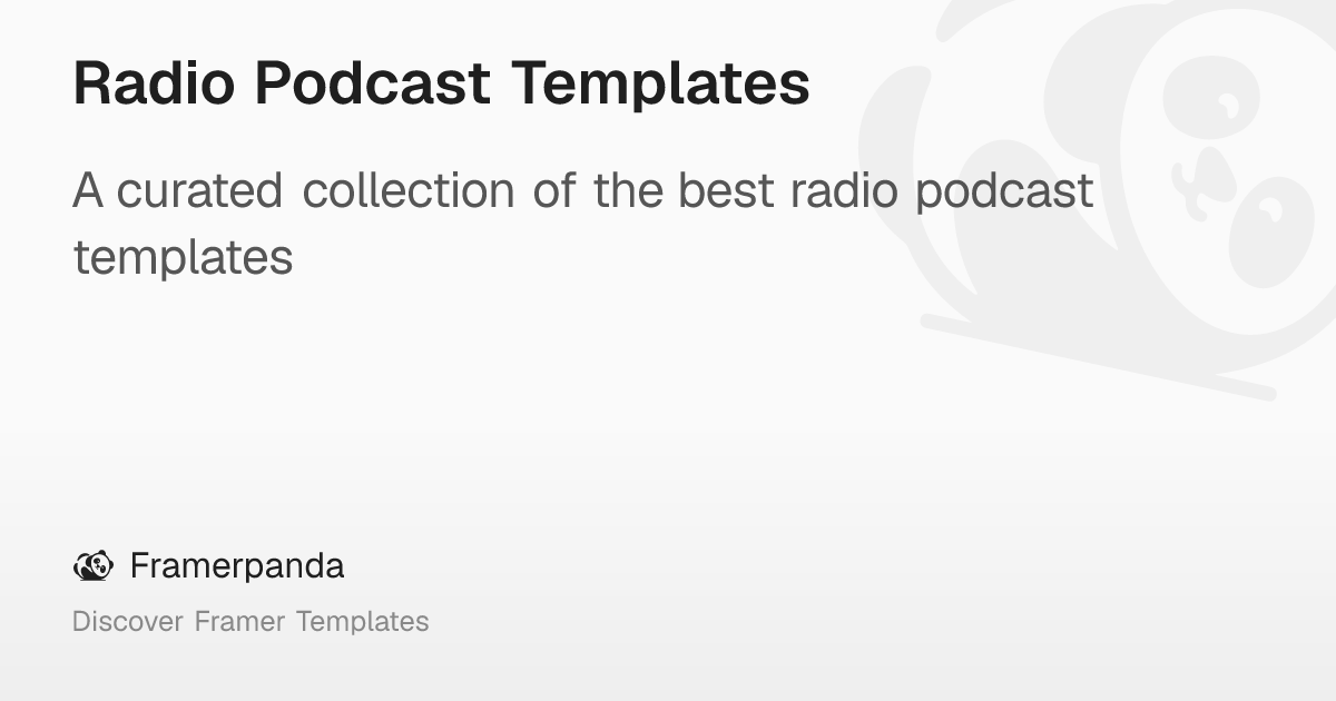 Radio Podcast Templates – Framerpanda