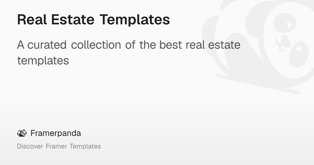 Real Estate Templates – Framerpanda