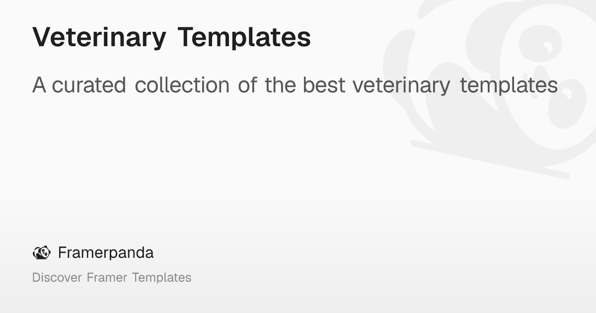 Veterinary Templates – Framerpanda