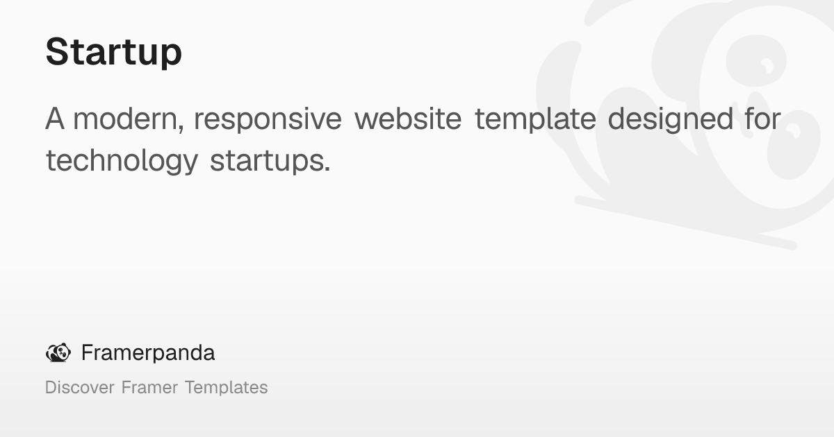 Startup – Framerpanda