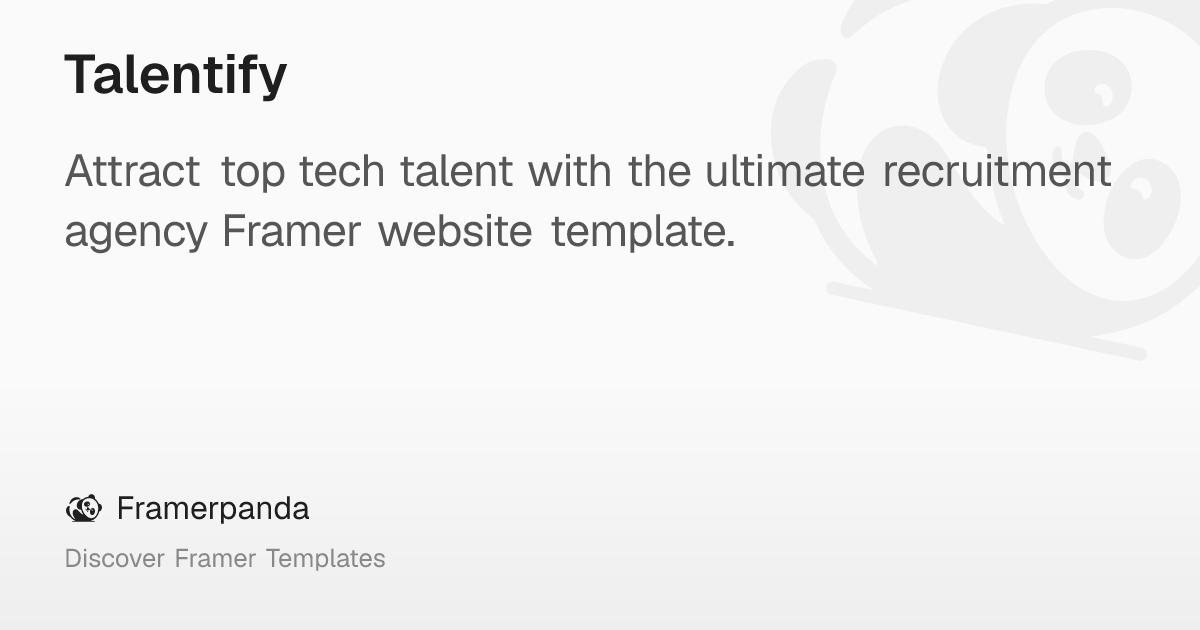 Talentify – Framerpanda