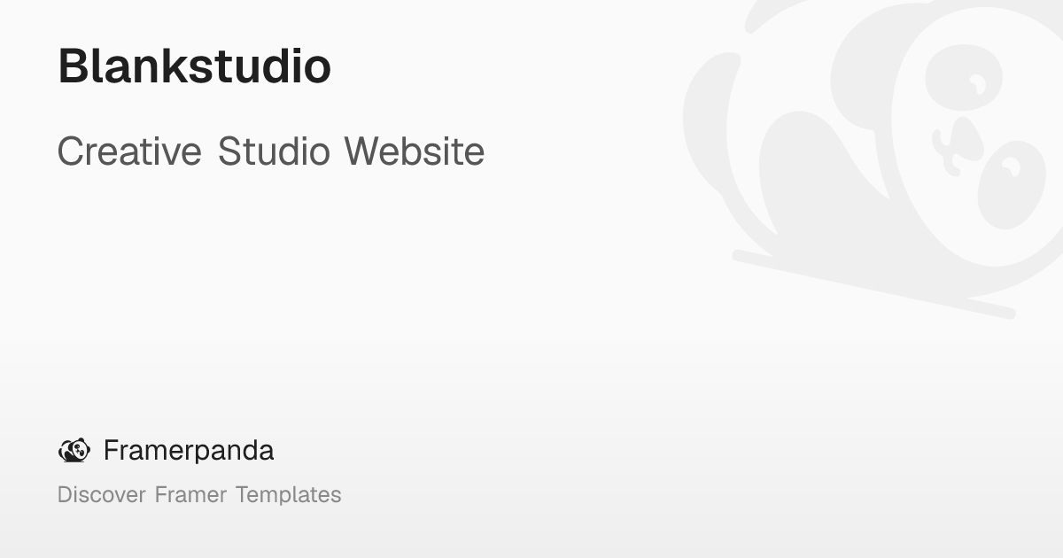 Blankstudio – Framerpanda