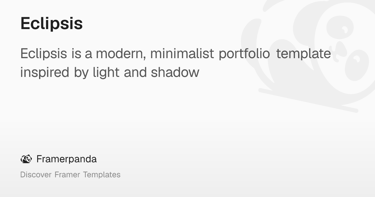 Eclipsis – Framerpanda