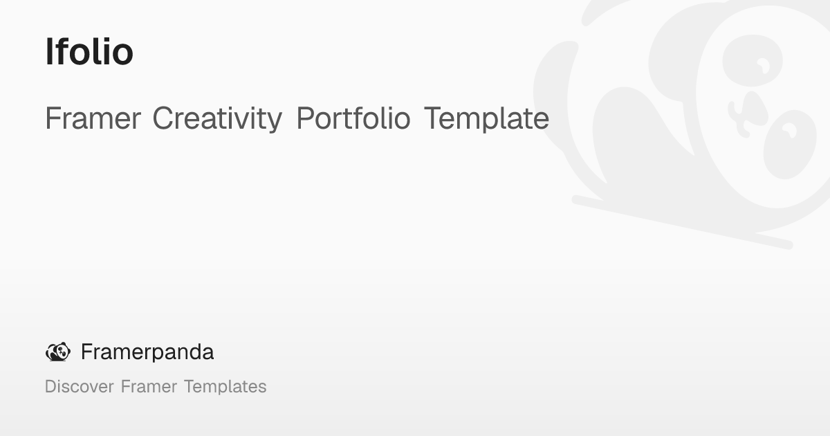 Ifolio – Framerpanda