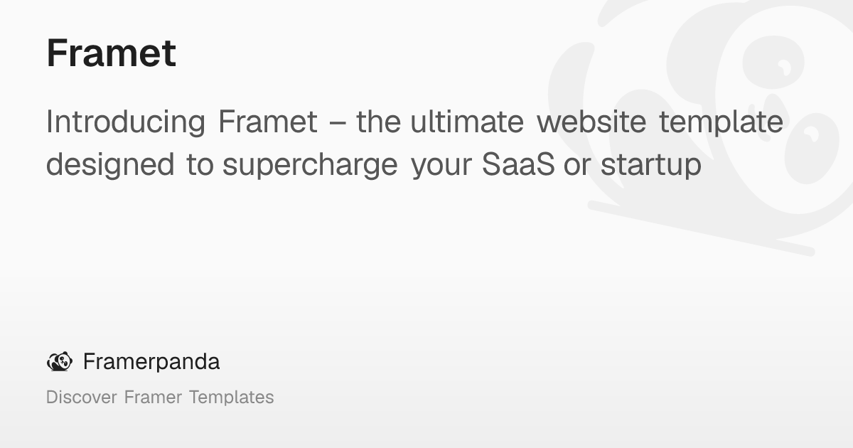 Framet – Framerpanda