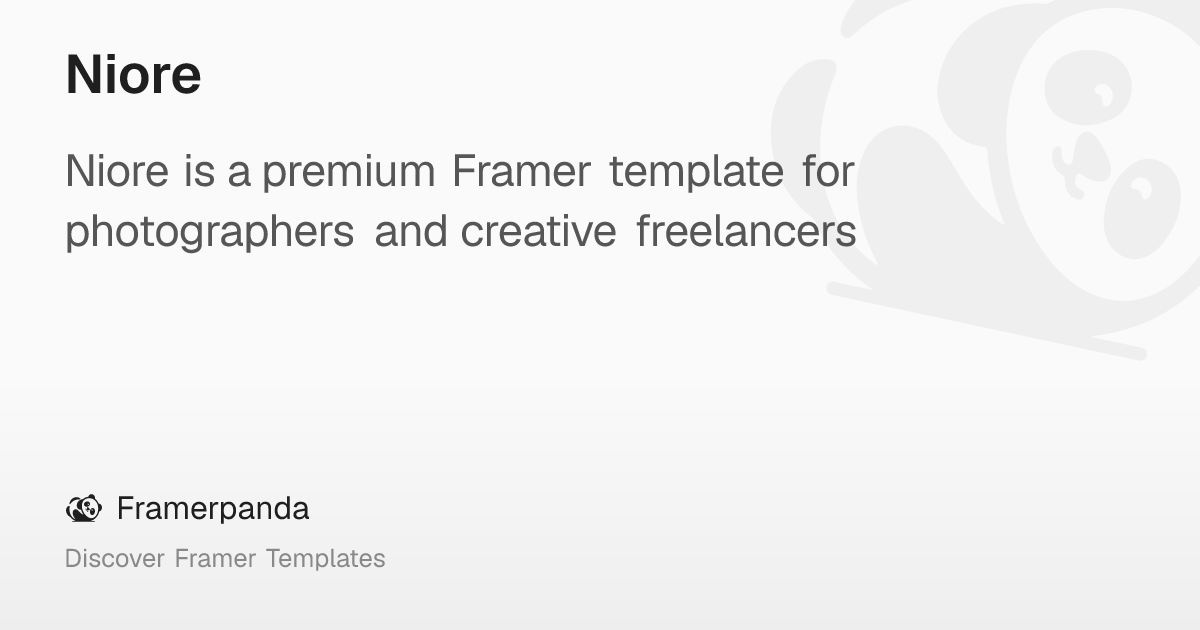 Niore – Framerpanda