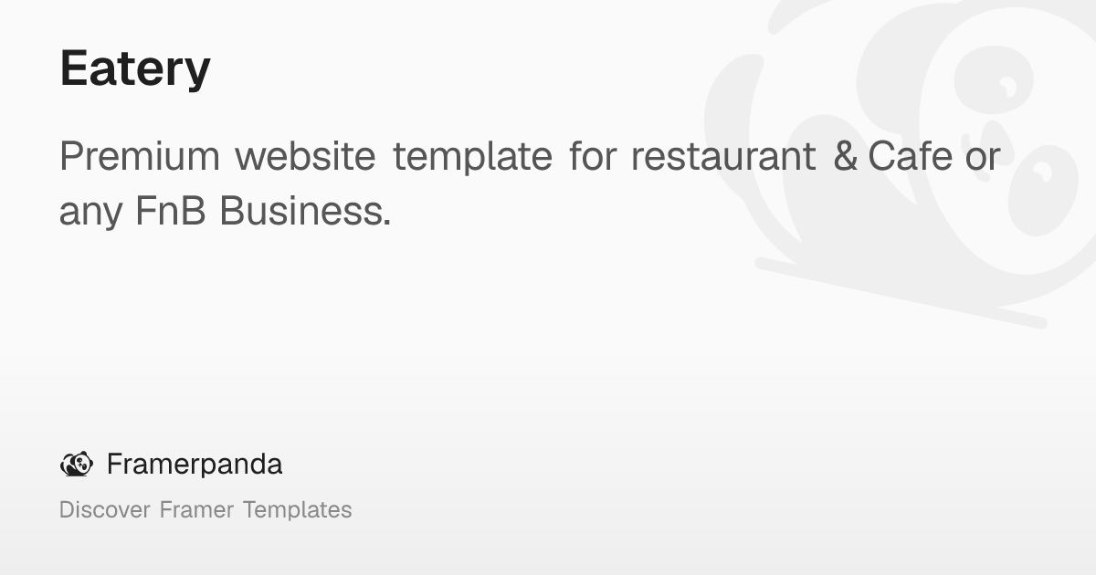 Eatery – Framerpanda