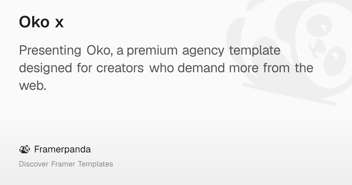 Oko x – Framerpanda