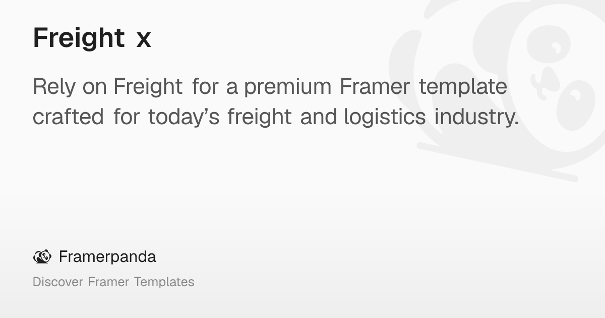 Freight x – Framerpanda