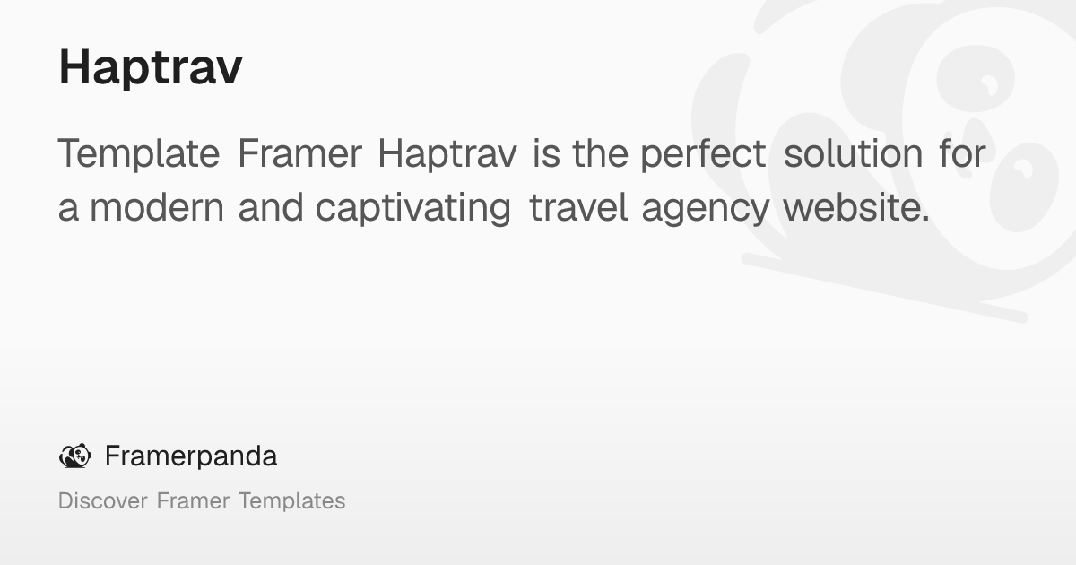 Haptrav – Framerpanda