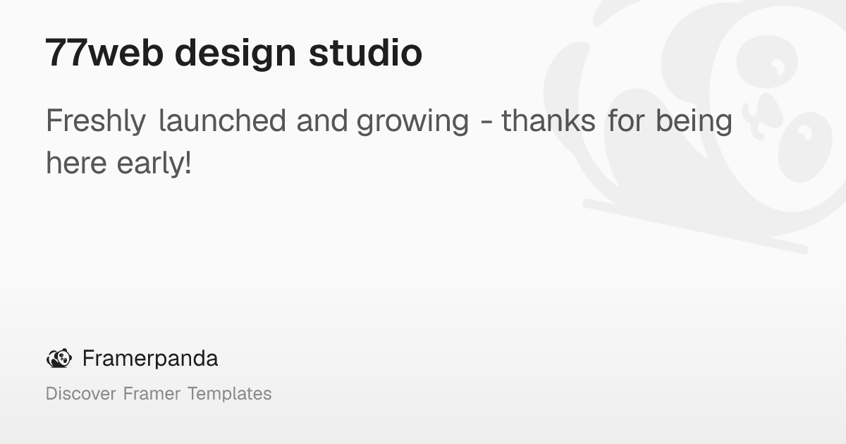 77web design studio – Framerpanda