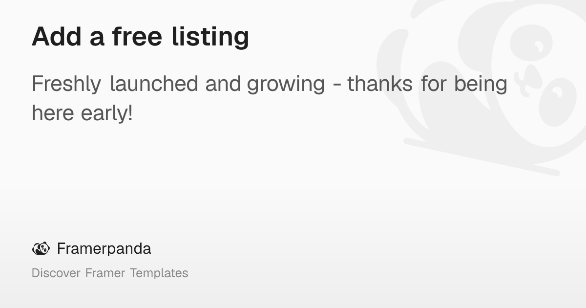 Add a free listing – Framerpanda