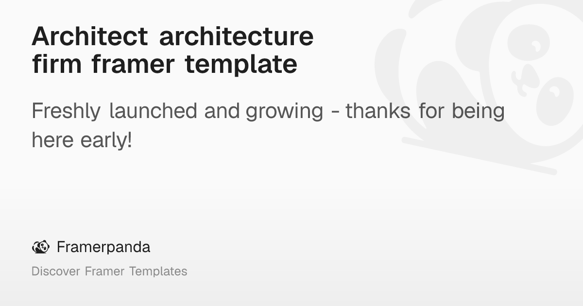 Architect architecture firm framer template – Framerpanda