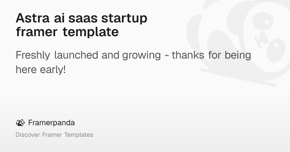 Astra ai saas startup framer template – Framerpanda