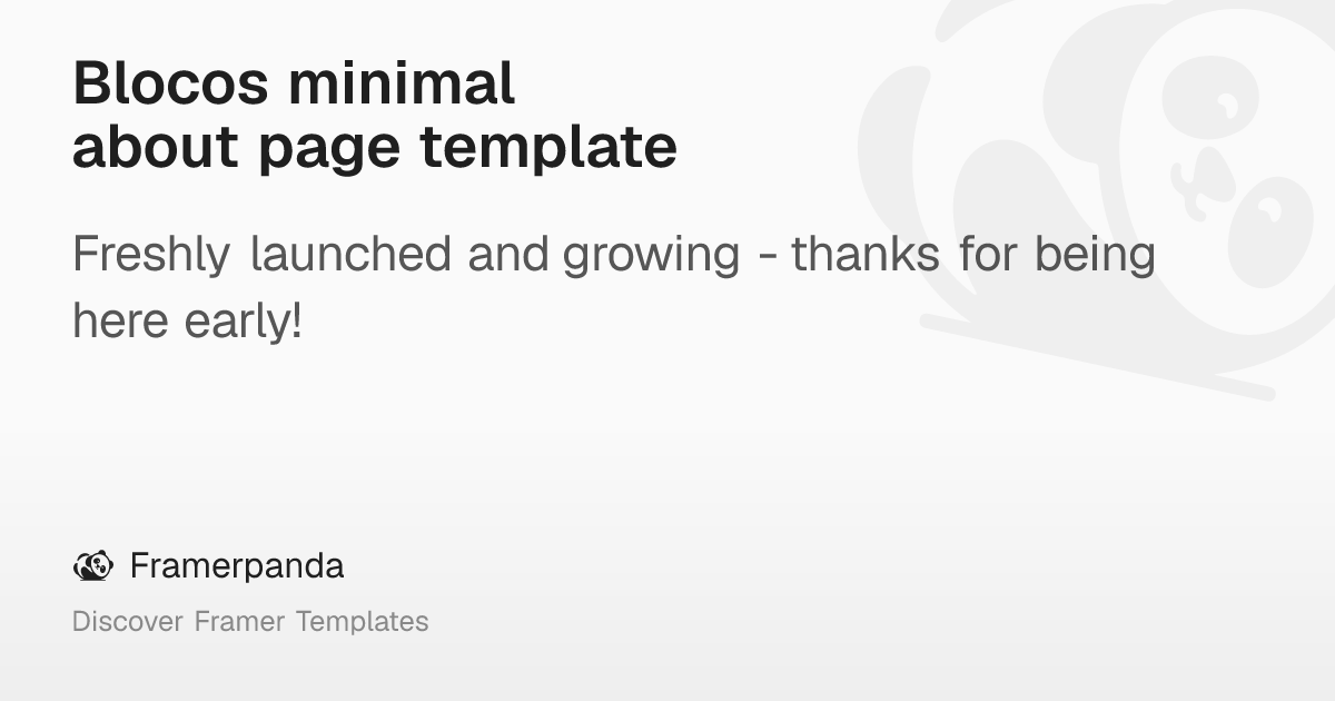 Blocos minimal about page template – Framerpanda
