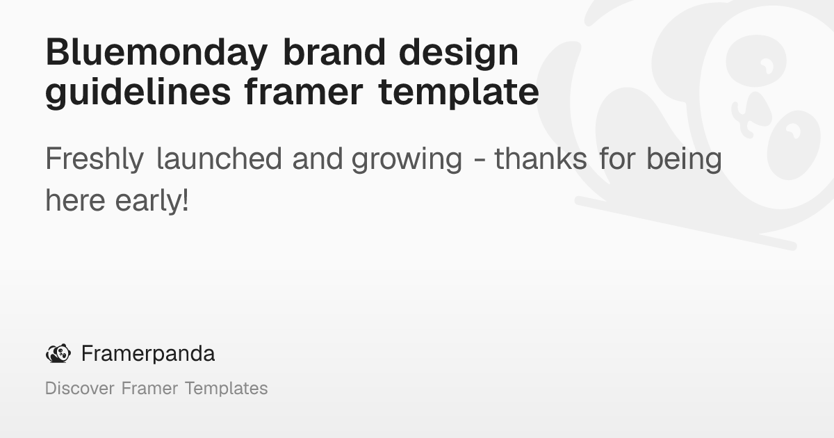 Bluemonday brand design guidelines framer template – Framerpanda
