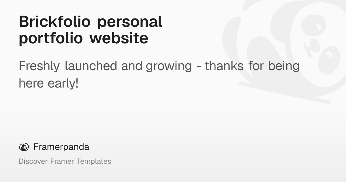 Brickfolio personal portfolio website – Framerpanda