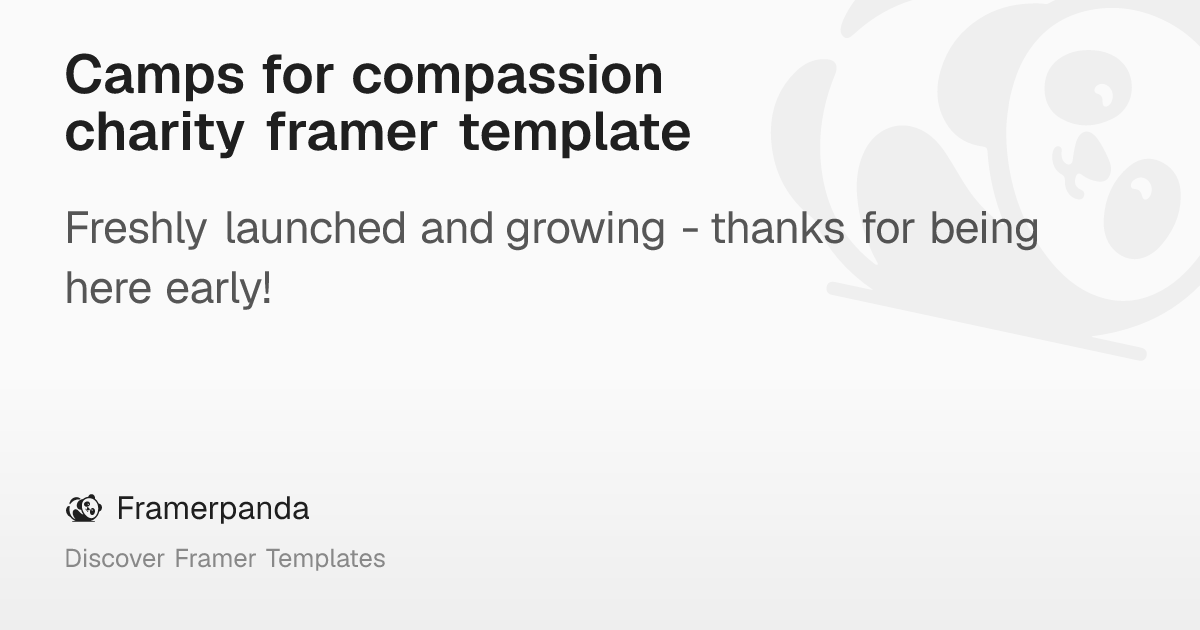 Camps for compassion charity framer template – Framerpanda