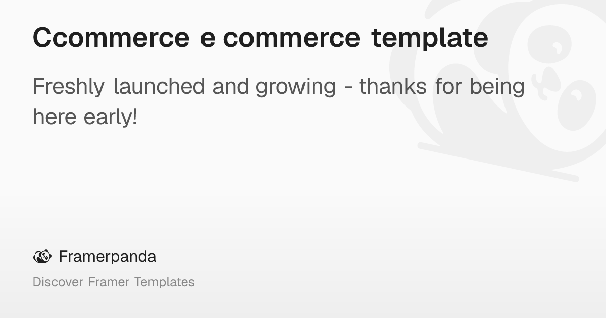 Ccommerce e commerce template – Framerpanda