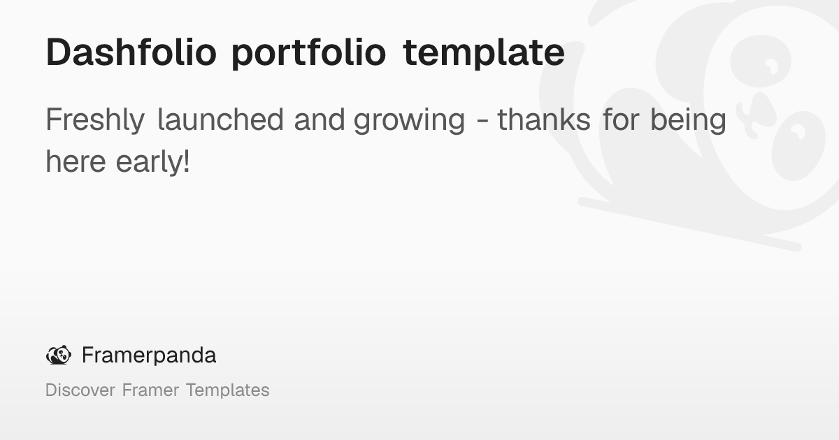 Dashfolio portfolio template – Framerpanda