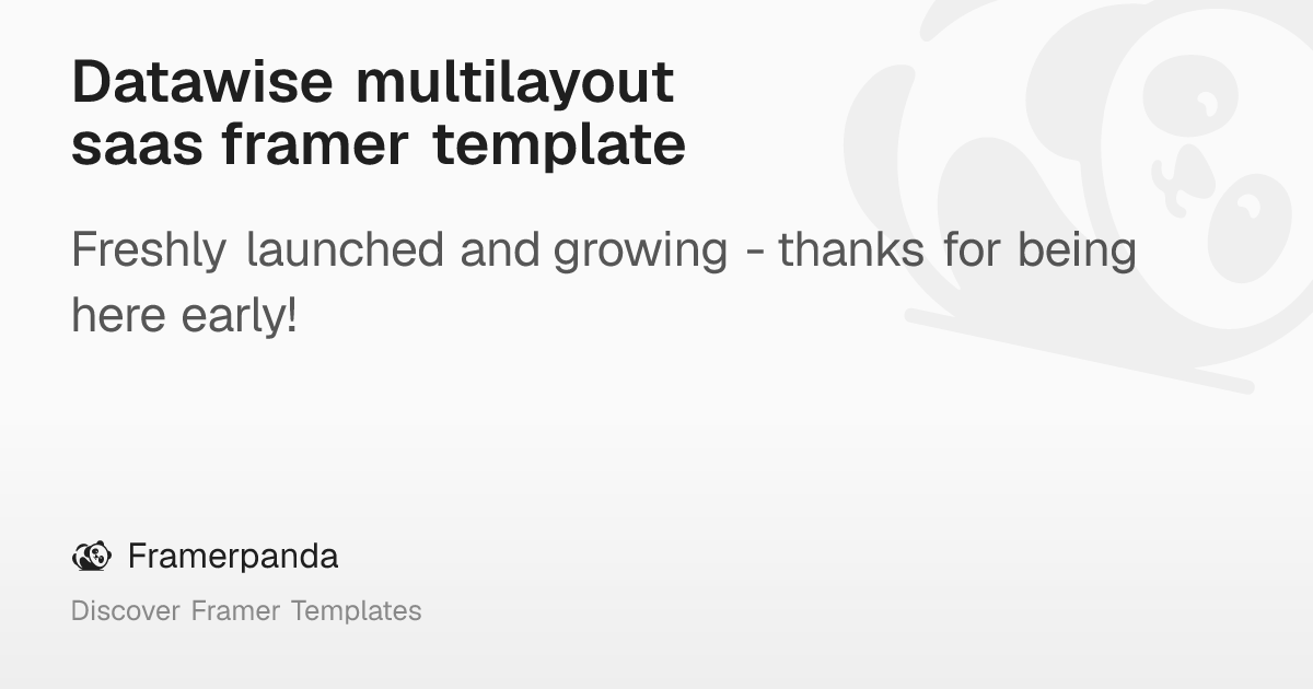 Datawise multilayout saas framer template – Framerpanda