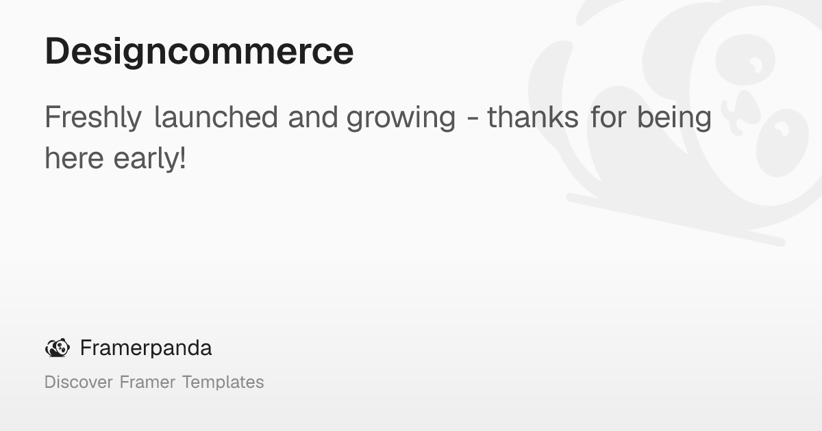 Designcommerce – Framerpanda