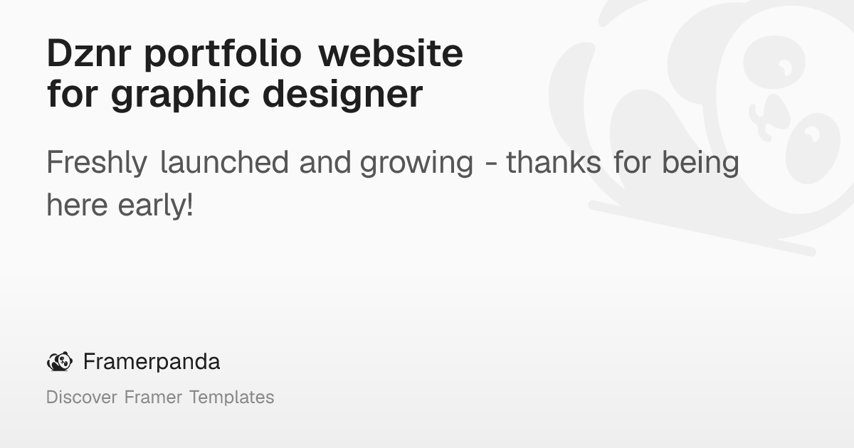 Dznr portfolio website for graphic designer – Framerpanda