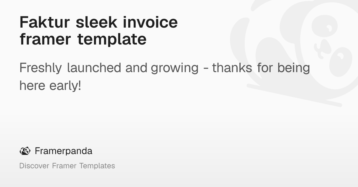 Faktur sleek invoice framer template – Framerpanda