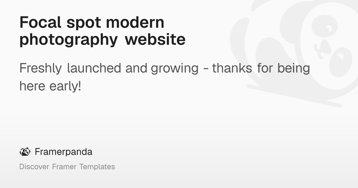 Focal spot modern photography website – Framerpanda