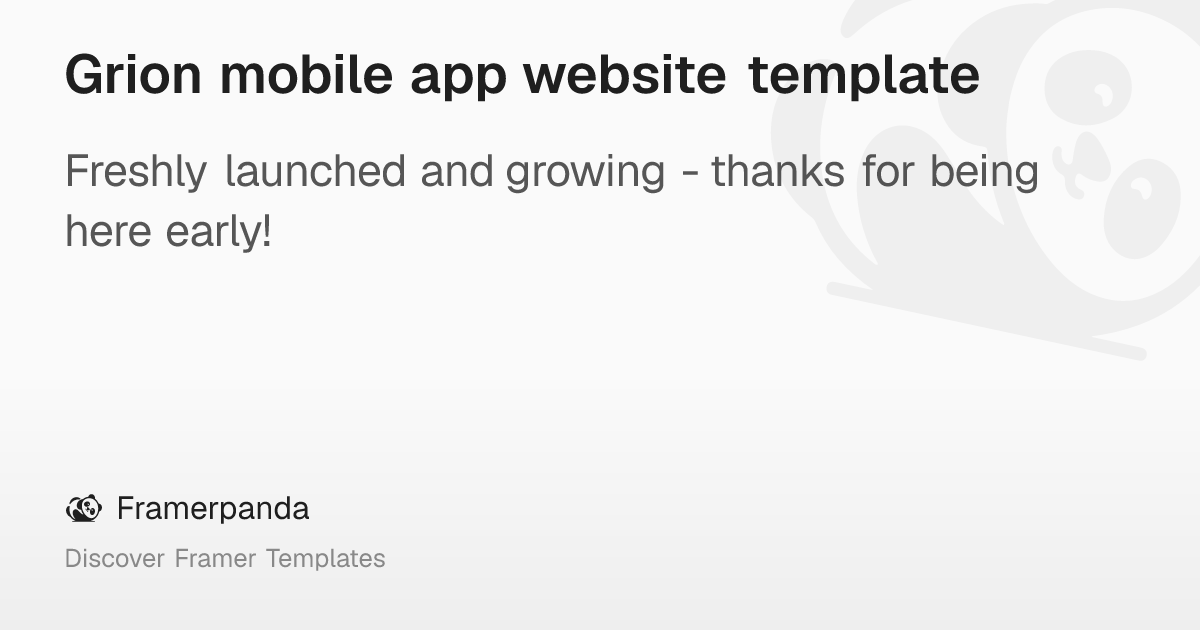 Grion mobile app website template – Framerpanda