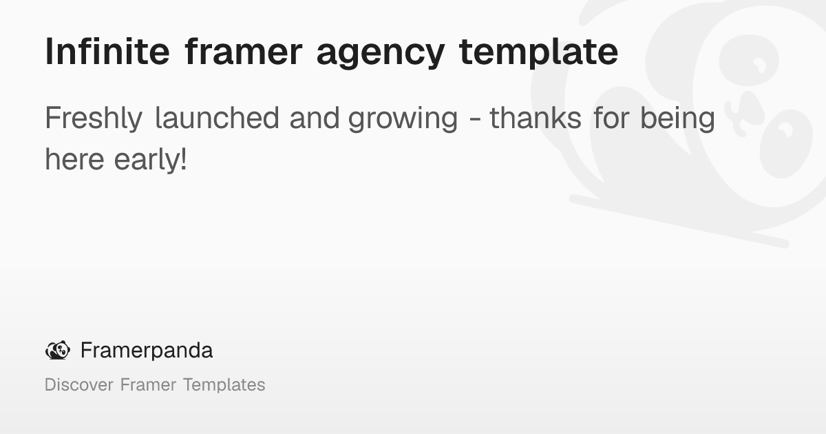 Infinite framer agency template – Framerpanda