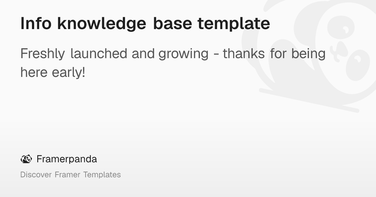 Info knowledge base template – Framerpanda