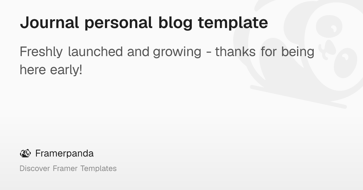 Journal personal blog template – Framerpanda