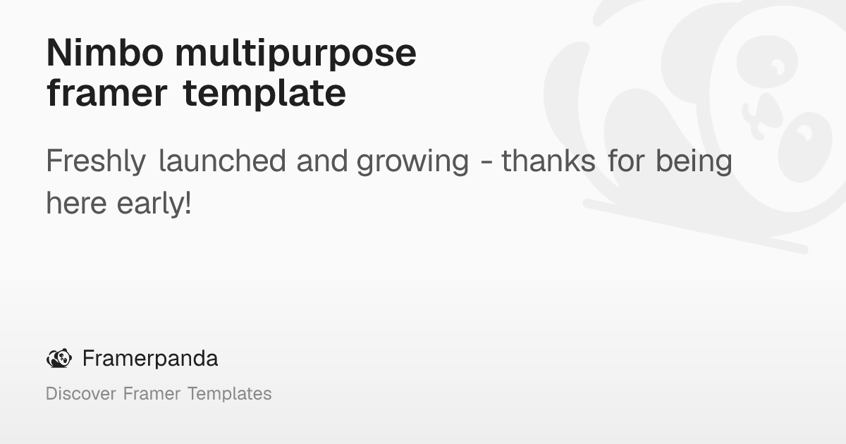 Nimbo multipurpose framer template – Framerpanda
