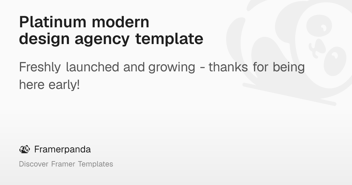 Platinum modern design agency template – Framerpanda
