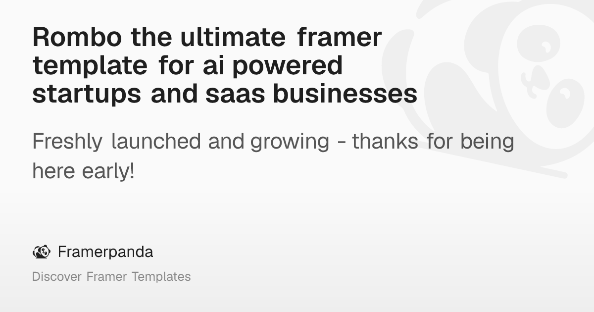 Rombo the ultimate framer template for ai powered startups and saas ...